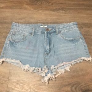 Light blue jean shorts